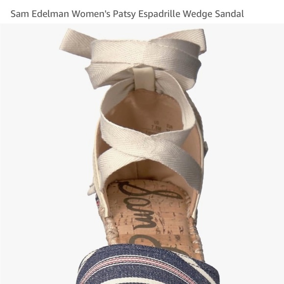 Sam Edelman Women's Patsy Espadrille Wedge Sandal Blue Americana Stripe Size 7.5 - Picture 5 of 16